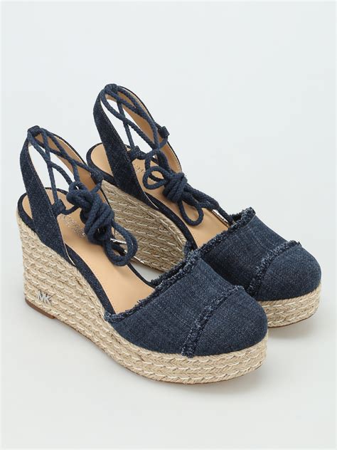 michael kors josephine wedge denim|michael kors denim wedge sandals.